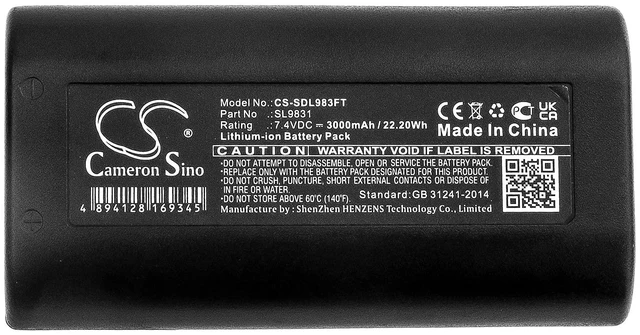 Alt view image 5 of 5 - 3000mAh / 22.20Wh Replace Battery for Sea Dragon 1200, Sea Dragon 1500, Sea Dragon 2000, Sea Dragon 2500, Sea Dragon 3000, Sea Dragon Fluoro-Dual Beam, SL983, SL984 PN: SL9831