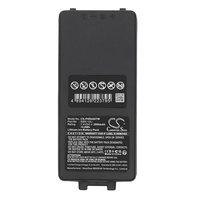 Alt view image 5 of 5 - CS Replacement Battery for Yaesu,AOR FTA-85L,FTA-450L,FTA-550L,FTA-750L PN:SBR-12Li,SBR-39Li 2000mAh / 14.8Wh
