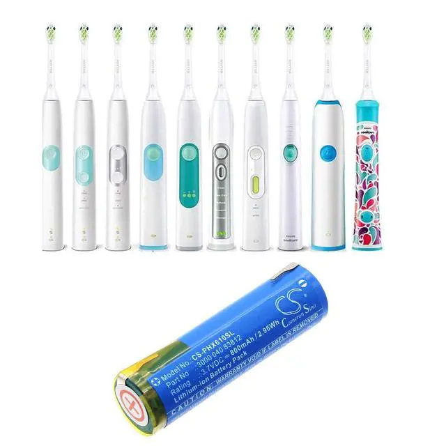 Alt view image 4 of 4 - CS Replacement Battery for Oral-B,Philips 3765,3766,3767,3771,7000,8000,9000,10000,Genius X,Smart 6000 PN: 800mAh / 2.96Wh
