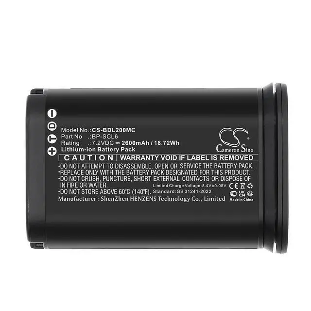 Alt view image 5 of 5 - CS Replacement Battery for Leica Q2,Q3,SL2,SL2S PN:19 531,BP-SCL6 2600mAh / 18.72Wh