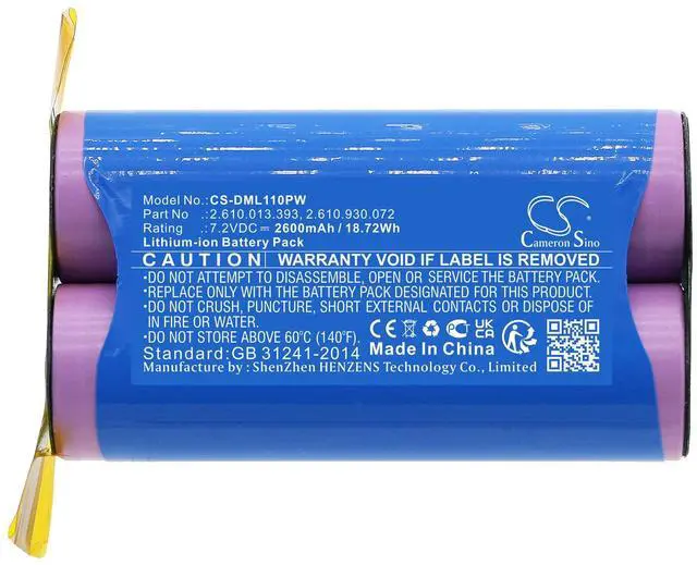 Alt view image 3 of 3 - CS Replacement Battery for Dremel 1100LI,Driver 1120,1100-25,Stylus 1100,1120 PN:2.610.013.393,2.610.930.07 2600mAh / 18.72Wh