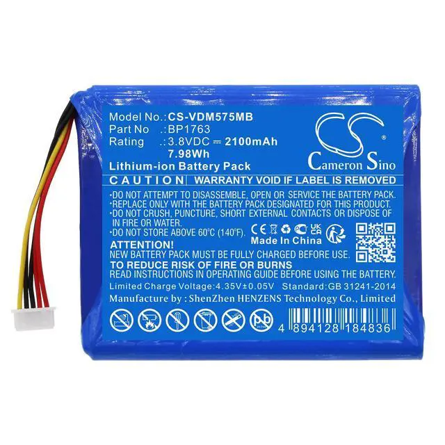 Alt view image 3 of 5 - CS Replacement Battery for LeapFrog,V-Tech LF2423 Video Baby Monitor PN: 2100mAh / 7.98Wh