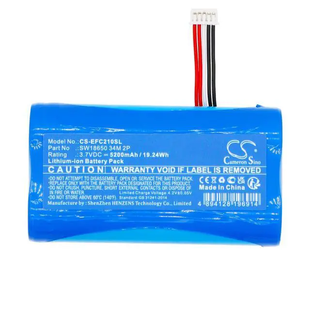 Alt view image 3 of 5 - CS Replacement Battery for Eufy 2C Pro indoor Camera,2C Security Camera,2C Wireless Door PN:SW18650 34M 2P 5200mAh / 19.24Wh