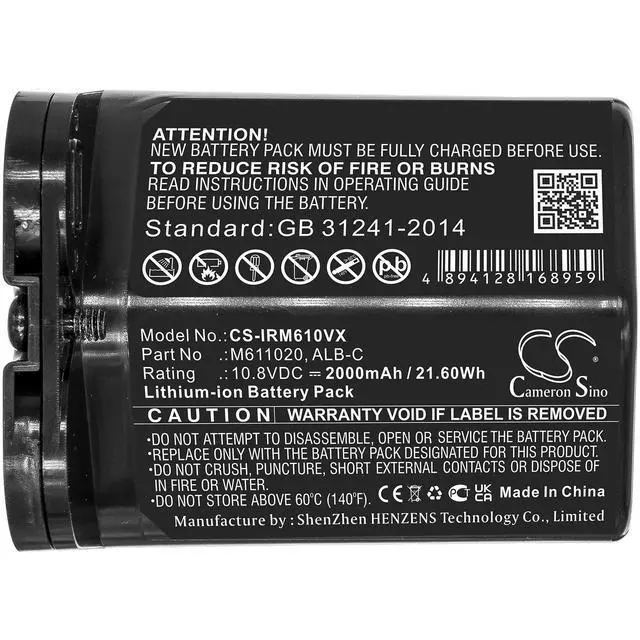 Alt view image 3 of 5 - CS Replacement Battery for iRobot Braava Jet M6,M611020,M612880,M612680,M614480,M6 Ultimate Robot M PN:ALB-C 2000mAh / 21.6Wh