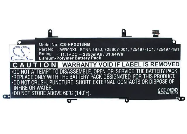 Alt view image 5 of 5 - CS Replacement Battery for HP Split X2 13-M000,TPN-Q133,Split 13-M114TU X2,Pavilion 13-p100el X2, PN:WR03XL 2850mAh / 31.64Wh