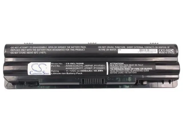Alt view image 5 of 5 - CS Replacement Battery for Dell XPS 14,XPS 14 (L401X),XPS 15,XPS 15 (L501X),XPS 17,XPS 17 (L701X) PN:08PGNG 4400mAh / 48.84Wh