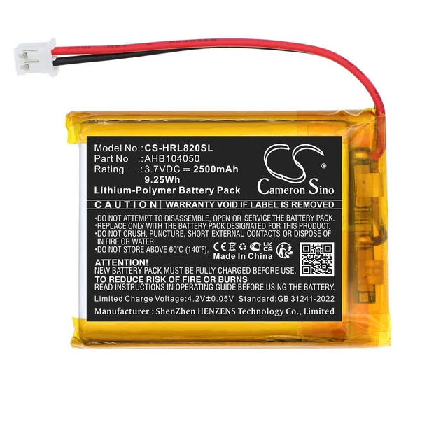 Alt view image 3 of 5 - CS Replacement Battery for Hairmax Laserbrand 82 PN:AHB104050 2500mAh / 9.25Wh
