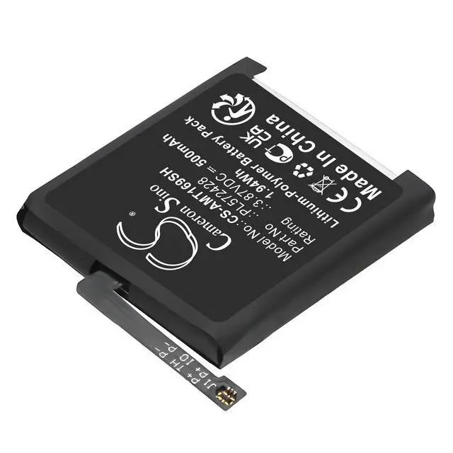 Alt view image 2 of 5 - CS Replacement Battery for Amazfit A2169,A2170,T-Rex 2 PN:PL572428 500mAh / 1.94Wh