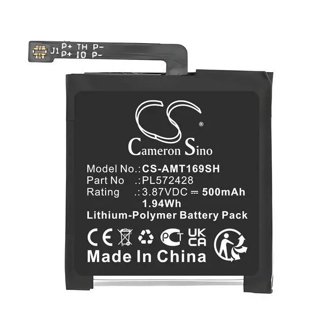 Alt view image 3 of 5 - CS Replacement Battery for Amazfit A2169,A2170,T-Rex 2 PN:PL572428 500mAh / 1.94Wh
