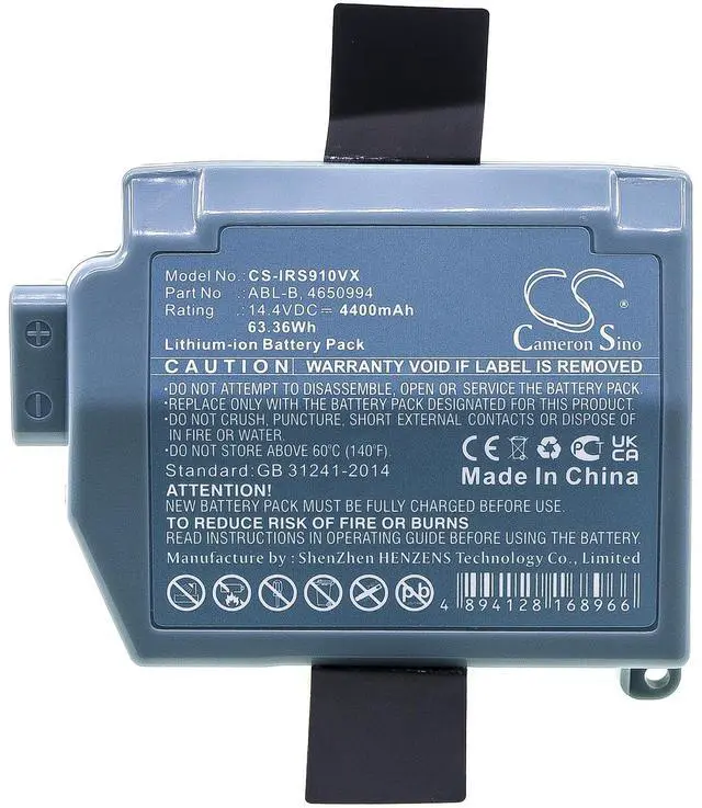 Alt view image 3 of 4 - CS Replacement Battery for iRobot Roomba S9,Roomba S9+,S955020 PN:ABL-B,4650994 4400mAh / 63.36Wh