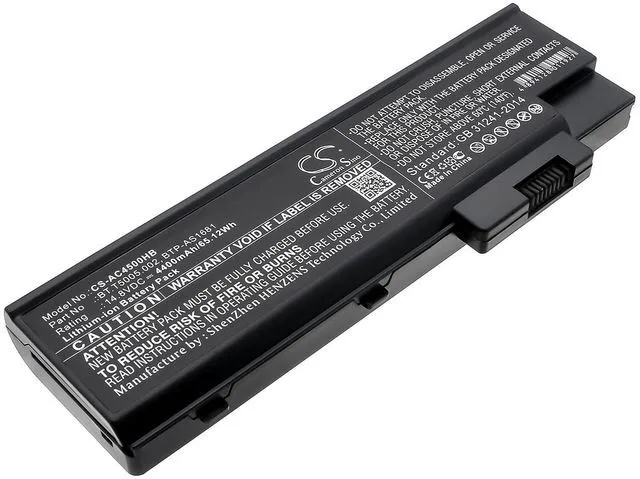 Main image of CS Replacement Battery for Acer Aspire 1640LC,Aspire 1691,Aspire 3002NWLCi,Aspire 5001WLCi, PN:BT.T5005.002 4400mAh / 65.12Wh