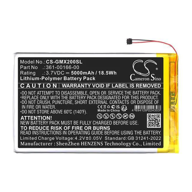 Alt view image 3 of 5 - CS Replacement Battery for Garmin Zumo XT2 PN:361-00166-00 5000mAh / 18.5Wh