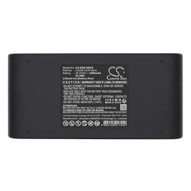 Alt view image 5 of 5 - CS Replacement Battery for Dreame Z10,Z10 Station Cordless Stick Vacuum PN:V2308-7S1P-BCA 2500mAh / 63Wh