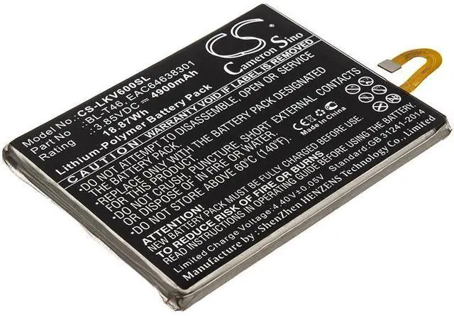 Main image of CS Replacement Battery for LG V60,V60 ThinQ,LMV600VM,V60 ThinQ 5G,V600VM,LMV600TM2X,LMV605N,LMV60 PN:BL-T46 4900mAh / 18.87Wh