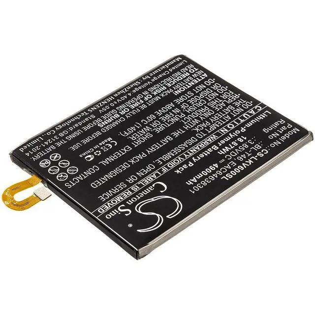 Alt view image 2 of 4 - CS Replacement Battery for LG V60,V60 ThinQ,LMV600VM,V60 ThinQ 5G,V600VM,LMV600TM2X,LMV605N,LMV60 PN:BL-T46 4900mAh / 18.87Wh