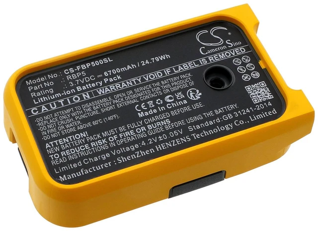 Main image of CS Replacement Battery for Fluke 6XG45,PLS 180G,6XG46,PLS 3G,6XG43,6XG44,PLS 6R,PLS 5R,PLS 3R,PLS 1 PN:RBP5 6700mAh / 24.79Wh