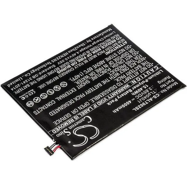 Alt view image 2 of 4 - CS Replacement Battery for Alcatel A30 Tablet,A30 Tablet 4G LTE,9024W,8082,Joy Tab,9029Z PN:TLp040J1,TLP040K 4000mAh / 15.4Wh