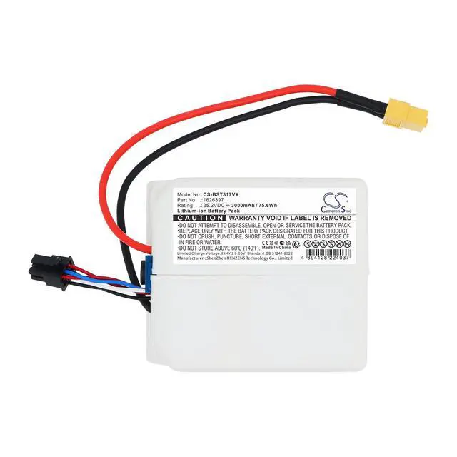 Alt view image 3 of 5 - CS Replacement Battery for Bissell 3175+,3177+,3177A,3178+,3281+,ICON Pet Vacuum,ICONpet Turbo Co PN:1626397 3000mAh / 75.6Wh