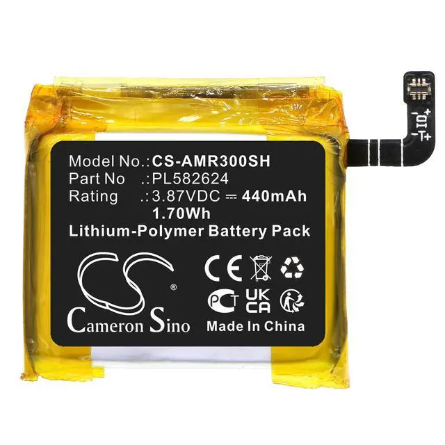 Alt view image 3 of 4 - CS Replacement Battery for Amazfit GTR 3,GTR 3 Pro,A2040,A2039 PN:PL582624 440mAh / 1.7Wh