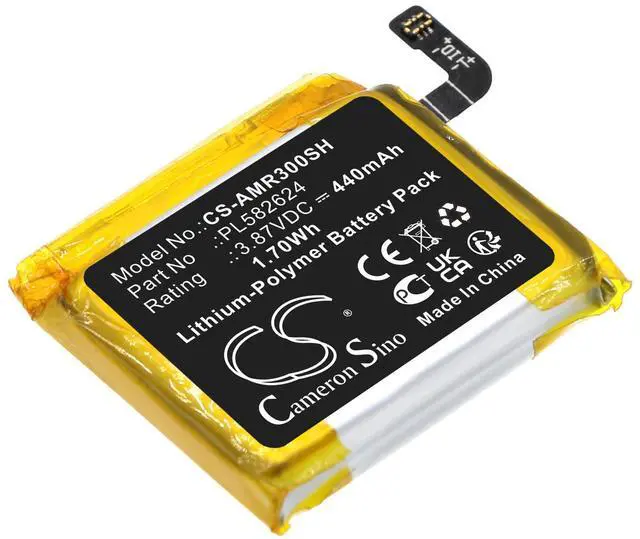 Main image of CS Replacement Battery for Amazfit GTR 3,GTR 3 Pro,A2040,A2039 PN:PL582624 440mAh / 1.7Wh