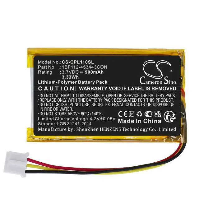Alt view image 3 of 5 - CS Replacement Battery for CalAmp LMU-1100,LMU-1200,LMU-2600,LMU-2700,LMU-4200,LMU-4500,L PN:1BF112-453443CON 900mAh / 3.33Wh