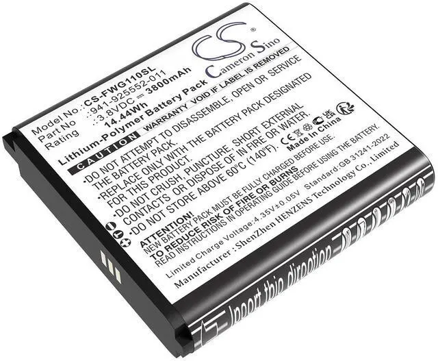 Main image of CS Replacement Battery for Franklin Wireless,JexStream RG1100 PN:941-925552-011 3800mAh / 14.44Wh