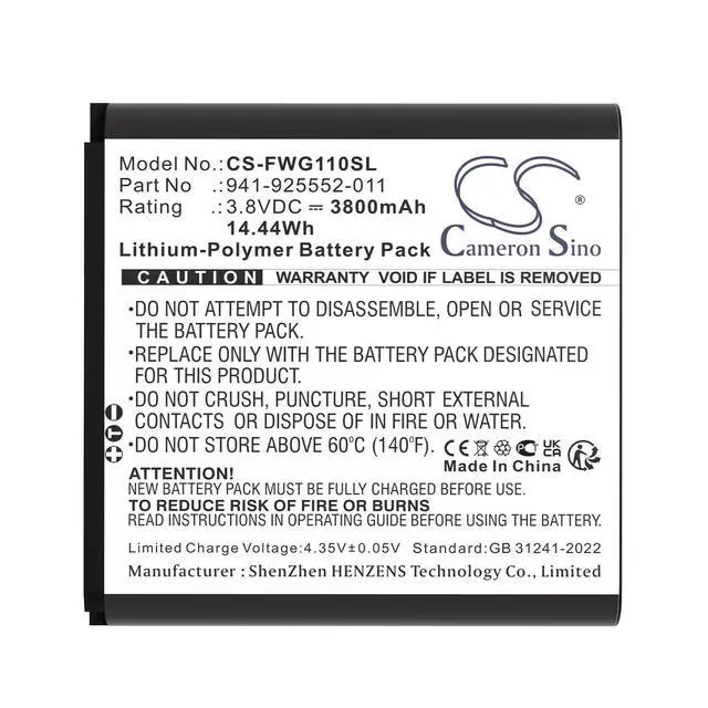 Alt view image 5 of 5 - CS Replacement Battery for Franklin Wireless,JexStream RG1100 PN:941-925552-011 3800mAh / 14.44Wh