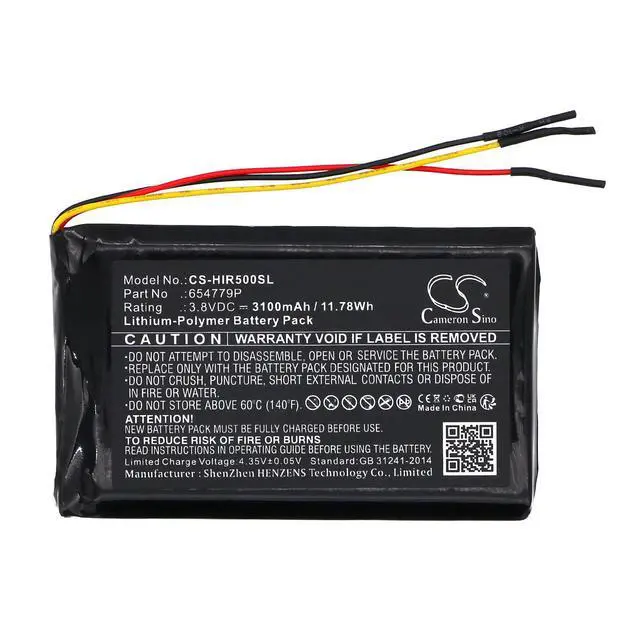 Alt view image 5 of 5 - CS Replacement Battery for HiBy R5,R5 Hi-Res Portable Android Music Player PN:654779P 3100mAh / 11.78Wh