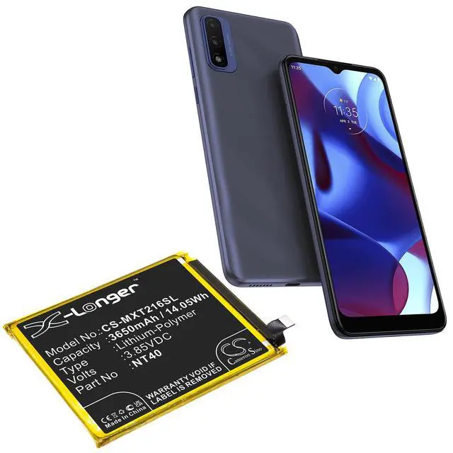 Alt view image 5 of 5 - CS Replacement Battery for Motorola Moto G Pure,XT2163-4,XT2163DL,G Pure 2021 PN:NT40 3650mAh / 14.05Wh
