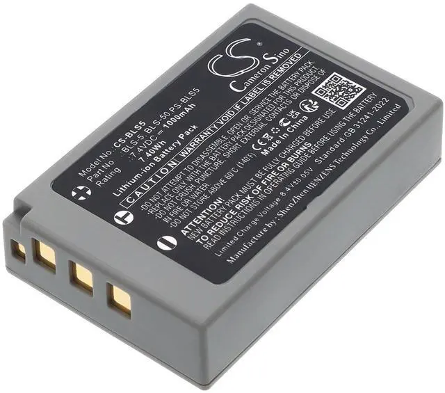 Main image of CS Replacement Battery for Olympus OM-D E-M10,E-PL5,E-PL6,E-PL7,E-PM2,Stylus 1,E-PL8,PEN E-PL2,PEN E PN:BLS-5 1000mAh / 7.4Wh