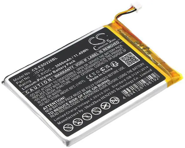 Main image of CS Replacement Battery for Eservice Smart D220 PN:IS707,1ICP5/55/75 3000mAh / 11.4Wh