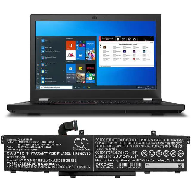 Alt view image 5 of 5 - CS Replacement Battery for Lenovo ThinkPad P15 Gen 1 20SUS0GA00,ThinkPad P15 Gen 1 20SUS26U0J,Th PN:L19C6P71 8000mAh / 92.4Wh