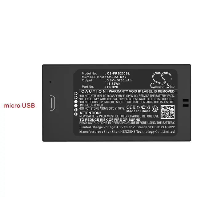 Alt view image 5 of 5 - CS Replacement Battery for Imou Cell 2 Camera PN:FRB20 5200mAh / 18.72Wh