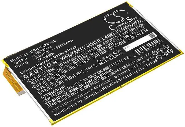 Main image of CS Replacement Battery for Lenovo Yoga Smart Tab,YT-X705F PN:L19D2P32 6800mAh / 26.18Wh