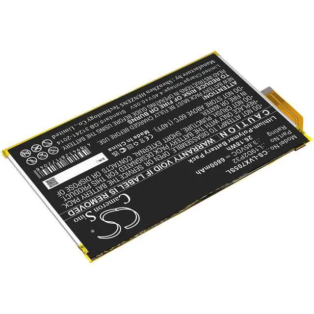 Alt view image 2 of 5 - CS Replacement Battery for Lenovo Yoga Smart Tab,YT-X705F PN:L19D2P32 6800mAh / 26.18Wh
