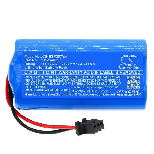 Alt view image 3 of 5 - CS Replacement Battery for Bissell 3571,P3571+,Readyclean A3 Robotic Mop,ReadyClean Robot A3,R PN:D126-4S1P 2600mAh / 37.44Wh