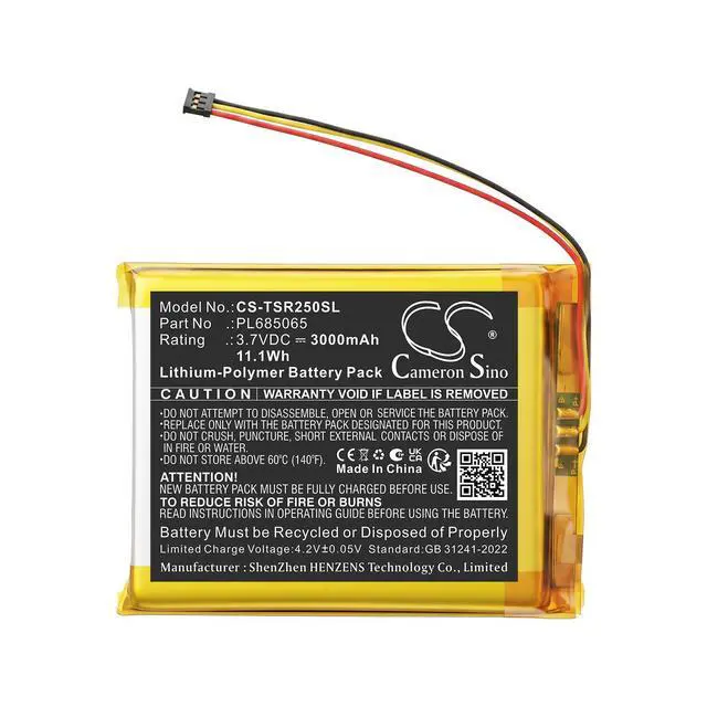 Alt view image 3 of 5 - CS Replacement Battery for Astell&Kern PPS31, SR15, SR25, SR25 mk2,SR35 PN:PL685065 3000mAh / 11.1Wh