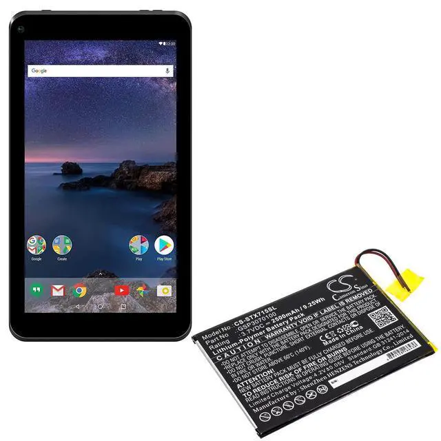 Alt view image 5 of 5 - CS Replacement Battery for SmarTab ST7150 PN:GSP3070100 2500mAh / 9.25Wh