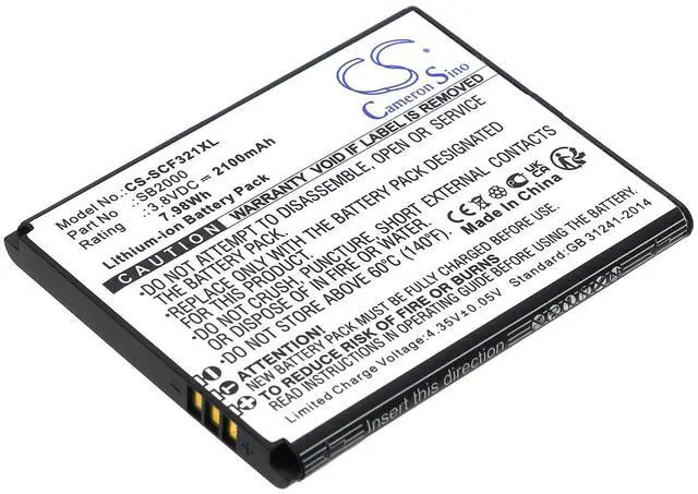 Main image of CS Replacement Battery for Schok Flip SC3218T,Flip SC3218B PN:SB2000 2100mAh / 7.98Wh