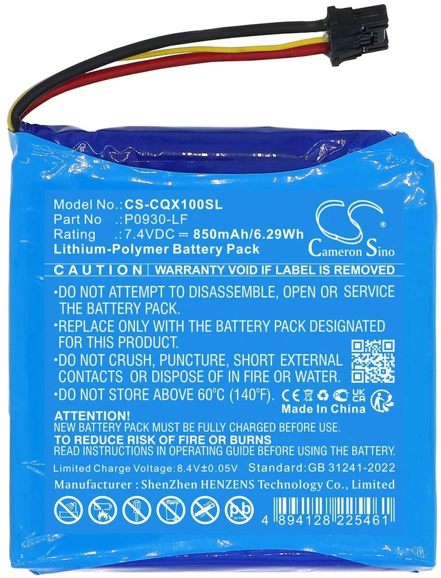 Alt view image 3 of 5 - CS Replacement Battery for Canon Selphy QX10 PN:P0930-LF 850mAh / 6.29Wh