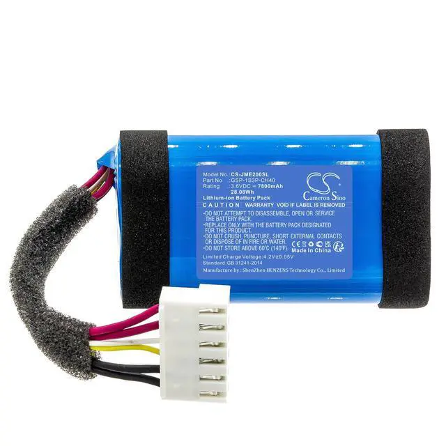 Alt view image 3 of 5 - CS Replacement Battery for JBL Charge Essential 2 PN:GSP-1S3P-CH40 7800mAh / 28.08Wh