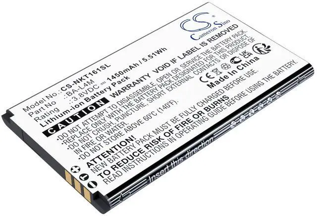 Main image of CS Replacement Battery for Nokia 220 4G,225,235 4G,3210 4G,TA-1617,215 (2024) PN:BA-L4M 1450mAh / 5.51Wh
