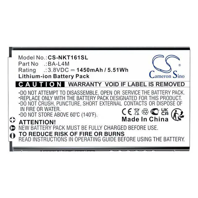 Alt view image 5 of 5 - CS Replacement Battery for Nokia 220 4G,225,235 4G,3210 4G,TA-1617,215 (2024) PN:BA-L4M 1450mAh / 5.51Wh