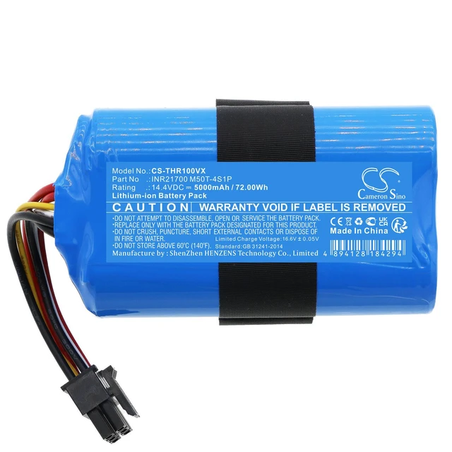 Alt view image 3 of 5 - CS Replacement Battery for 360 QH100003,S10,X100,X100 Max PN:INR21700 M50T-4S1P,INR21700M50T-4S1P,N033-4S1P 5000mAh / 72Wh