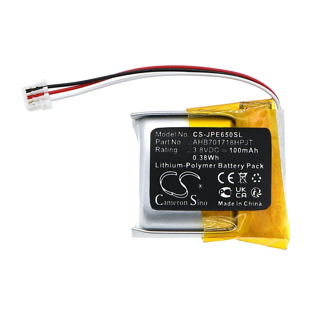 Alt view image 3 of 5 - CS Replacement Battery for Jabra Engage 65,Engage 65 convertible PN:AHB701718HPJT 100mAh / 0.38Wh