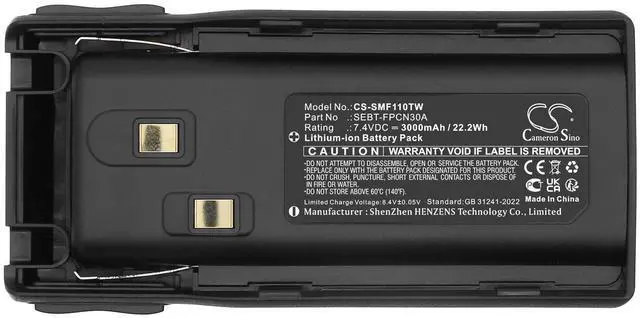 Alt view image 5 of 5 - CS Replacement Battery for SAMCOM FPCN10A PN:SEBT-FPCN30A 3000mAh / 22.2Wh