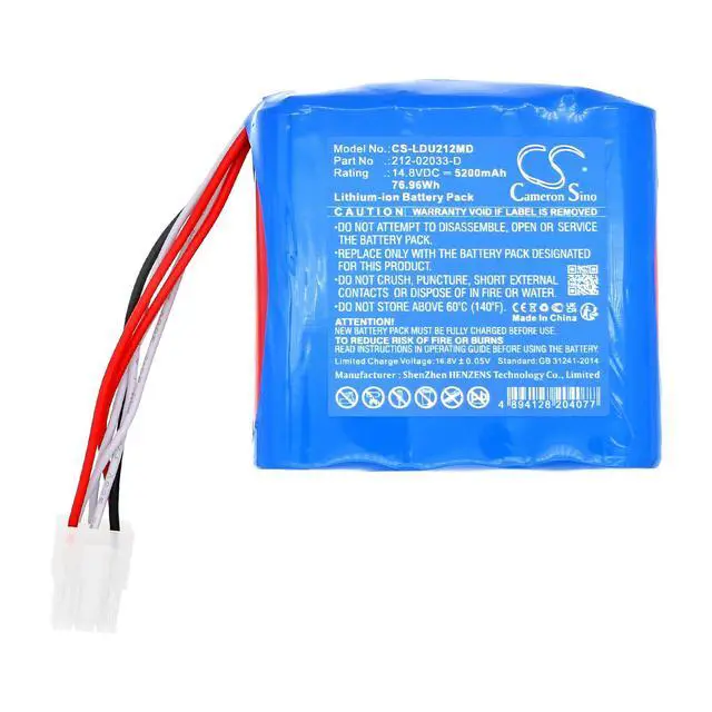 Alt view image 3 of 5 - CS Replacement Battery for Laerdal Nursing Anne Simulator,SimMan 3G,SimMan 3G Mystic Patient PN:212-02033-D 5200mAh / 76.96Wh