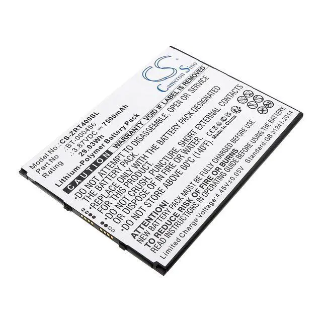 Main image of CS Replacement Battery for Zebra ET40,ZT45 PN:BT-000456,BT-000456-30,BTRY-ET4X-10IN1-01 7500mAh / 29.03Wh