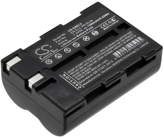 Main image of CS Replacement Battery for NiKon D100,D100 SLR,D50,D70,D70s PN:EN-EL3,EN-EL3a 1300mAh / 9.62Wh