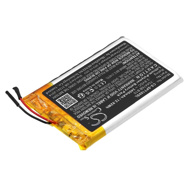 Alt view image 2 of 4 - CS Replacement Battery for SPOT SPOT X,SPOTXB PN:704476B B10 3400mAh / 12.92Wh